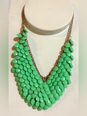 Fashion Jewelry Mint Green Teardrop Bib Necklace